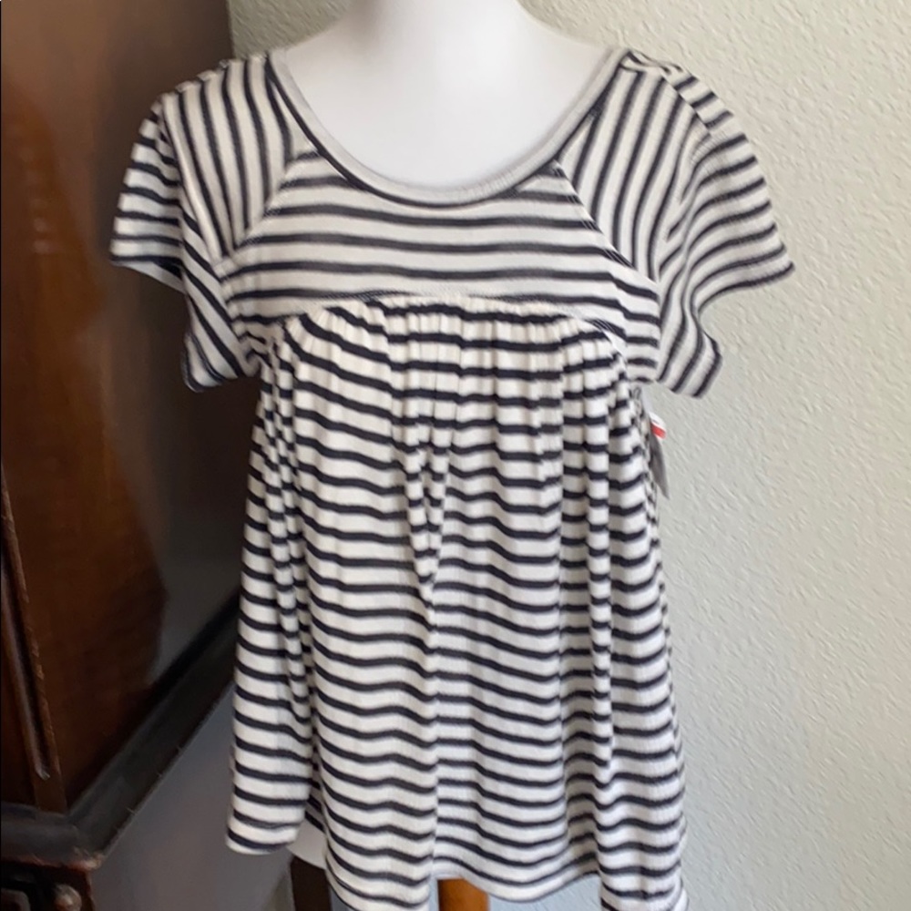 NWT Free People Black and White Stripe Top